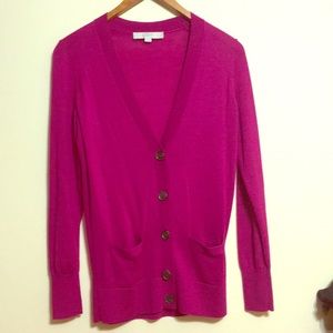 Ann Taylor Loft Magenta Cardigan Small